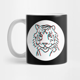 Minimal Animals Tiger Face Glitch Mug